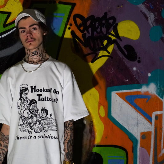"HOOKED ON TATTOOS?" T-SHIRT